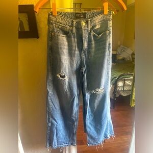 Gap, high rise wideleg denim. Gently worn, size 0